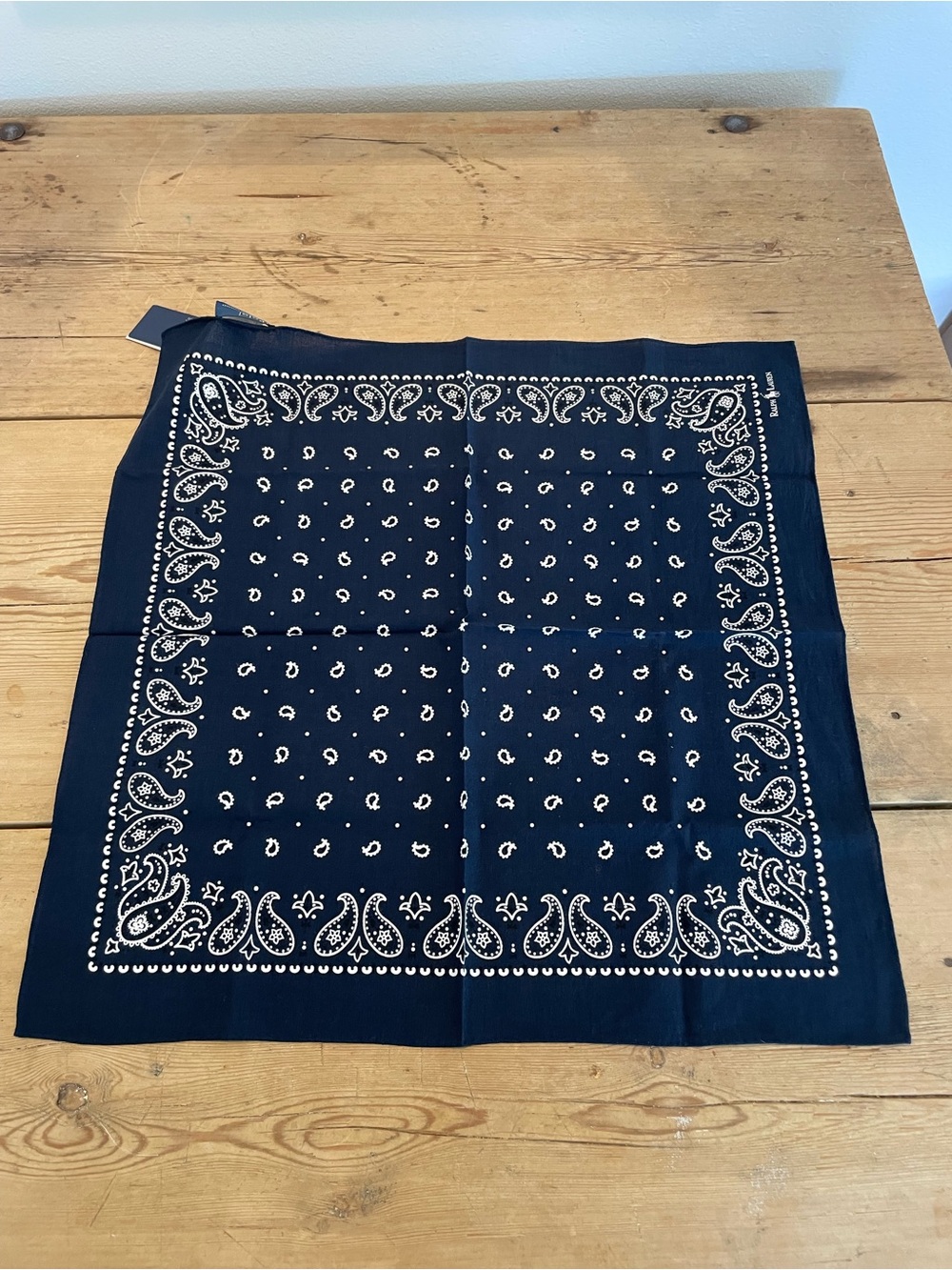 Polo by Ralph Lauren Navy Blue Bandana with White Print NWT